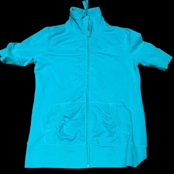 Teal Short Sleeve Zip Up - George Size M - Gently Used - Picture 1 of 1